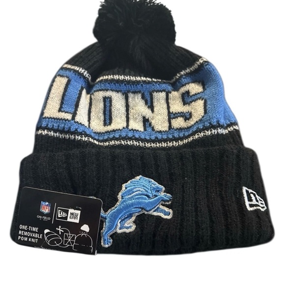 New Era Other - Detroit Lions New Era NFL Knit Pom Beanie Hat